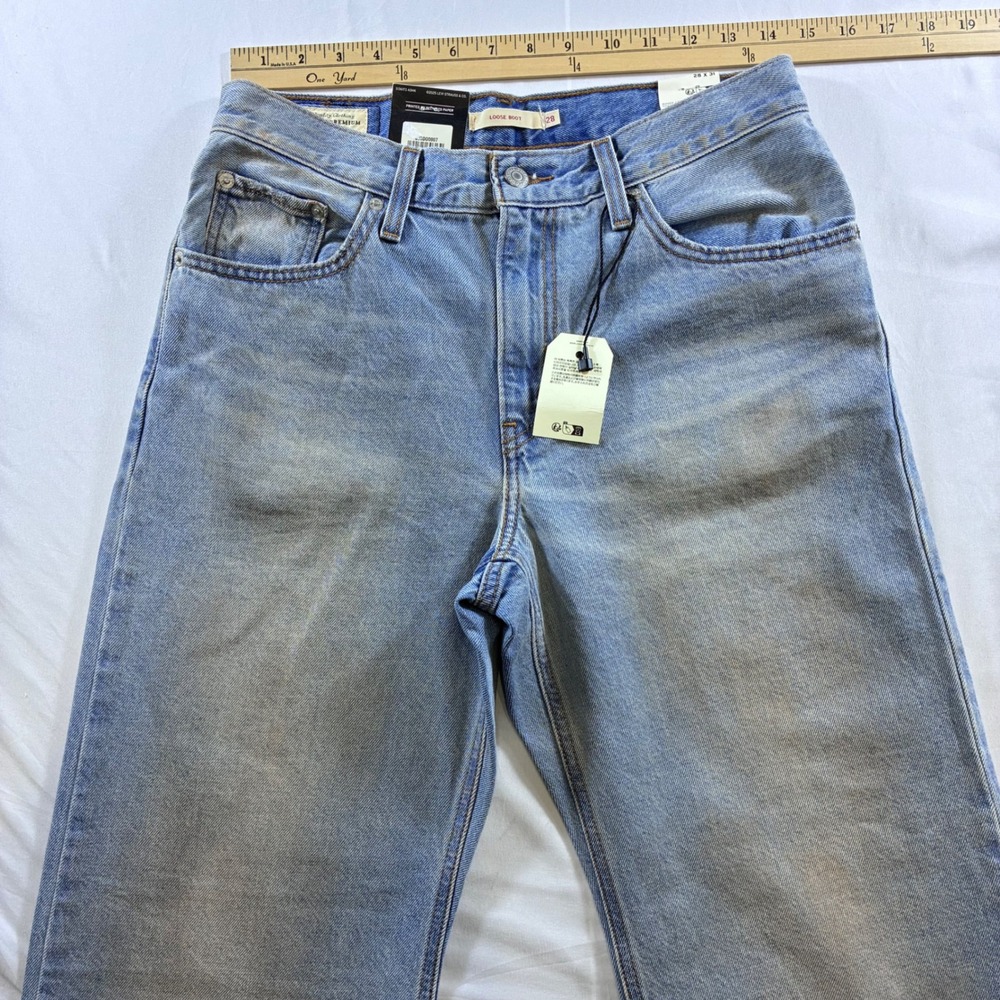 Levis Premium Loose Boot Jeans Light Wash Mid Rise Wide Leg 28x31 NEW - Picture 2 of 9